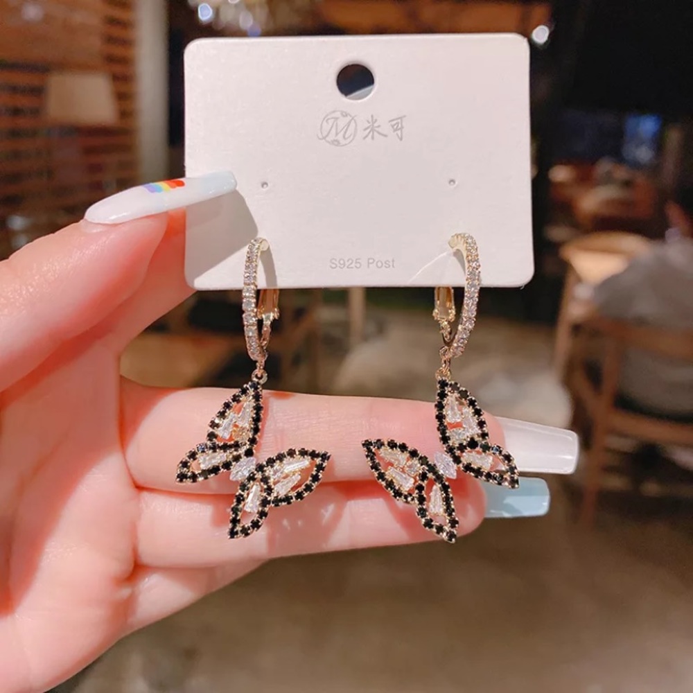 18k gold plated new cute butterflies earrings - Picture 4 of 5